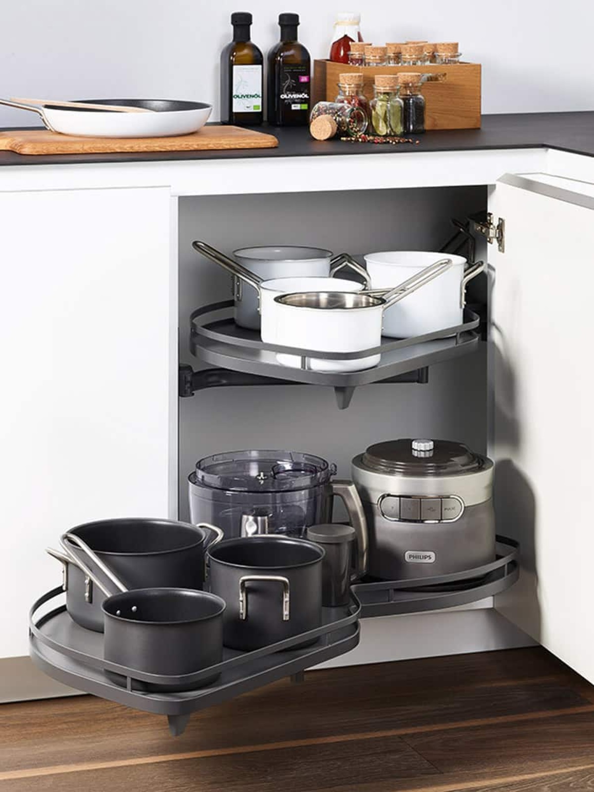 Système LeMans pour meuble d’angle @Armony